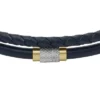 Machine Knurled Texture Navy Leather Multi-Strand Bracelet Machine Knurled Texture Navy Leather Multi-Strand Bracelet