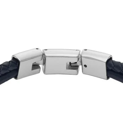 Machine Knurled Texture Navy Leather Multi-Strand Bracelet Machine Knurled Texture Navy Leather Multi-Strand Bracelet