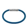 Machine Knurled Texture Navy Silicone Station Bracelet