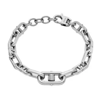 Machine Knurled Texture Stainless Steel Chain Bracelet Machine Knurled Texture Stainless Steel Chain Bracelet