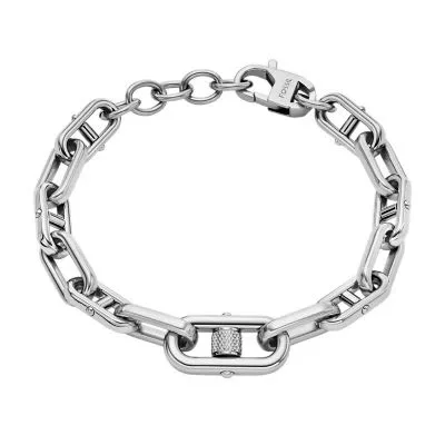 Machine Knurled Texture Stainless Steel Chain Bracelet Machine Knurled Texture Stainless Steel Chain Bracelet