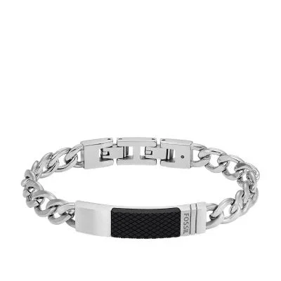 Machine Knurled Texture Stainless Steel Chain Bracelet Machine Knurled Texture Stainless Steel Chain Bracelet