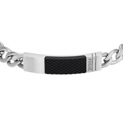 Machine Knurled Texture Stainless Steel Chain Bracelet Machine Knurled Texture Stainless Steel Chain Bracelet