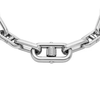 Machine Knurled Texture Stainless Steel Chain Bracelet Machine Knurled Texture Stainless Steel Chain Bracelet