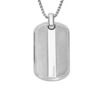 Machine Knurled Texture Stainless Steel Dog Tag Necklace