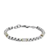 Machine Knurled Texture Two-Tone Stainless Steel Chain Bracelet Machine Knurled Texture Two-Tone Stainless Steel Chain Bracelet