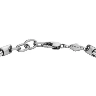 Machine Knurled Texture Two-Tone Stainless Steel Chain Bracelet Machine Knurled Texture Two-Tone Stainless Steel Chain Bracelet