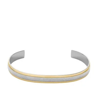 Machine Knurled Texture Two-Tone Stainless Steel Knurled Cuff Bracelet Machine Knurled Texture Two-Tone Stainless Steel Knurled Cuff Bracelet