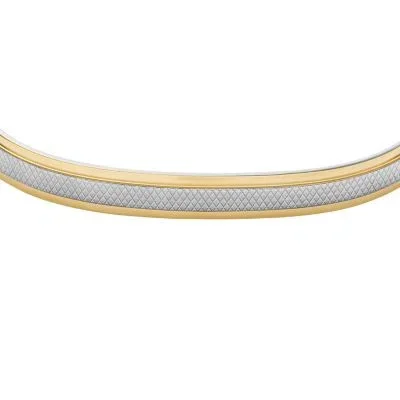 Machine Knurled Texture Two-Tone Stainless Steel Knurled Cuff Bracelet Machine Knurled Texture Two-Tone Stainless Steel Knurled Cuff Bracelet