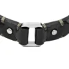 Machine Rugged Stainless Steel and Black Leather Strap Bracelet Machine Rugged Stainless Steel and Black Leather Strap Bracelet