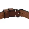 Machine Rugged Stainless Steel and Brown Leather Strap Bracelet Machine Rugged Stainless Steel and Brown Leather Strap Bracelet