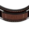 Machine Rugged Stainless Steel and Brown Padded Leather Strap Bracelet Machine Rugged Stainless Steel and Brown Padded Leather Strap Bracelet