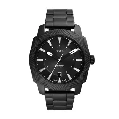 Machine Three-Hand Date Black Stainless Steel Watch Machine Three-Hand Date Black Stainless Steel Watch