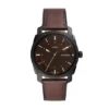 Machine Three-Hand Date Brown Leather Watch Machine Three-Hand Date Brown Leather Watch