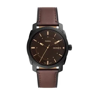 Machine Three-Hand Date Brown Leather Watch Machine Three-Hand Date Brown Leather Watch