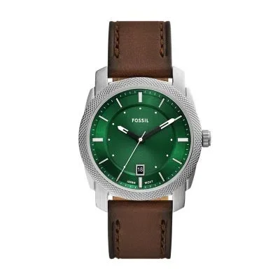 Machine Three-Hand Date Brown Leather Watch Machine Three-Hand Date Brown Leather Watch