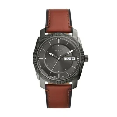 Machine Three-Hand Date Brown Leather Watch Machine Three-Hand Date Brown Leather Watch