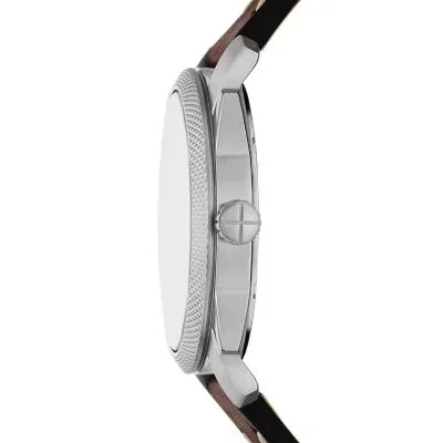 Machine Three-Hand Date Brown Leather Watch and Bracelet Set Machine Three-Hand Date Brown Leather Watch and Bracelet Set