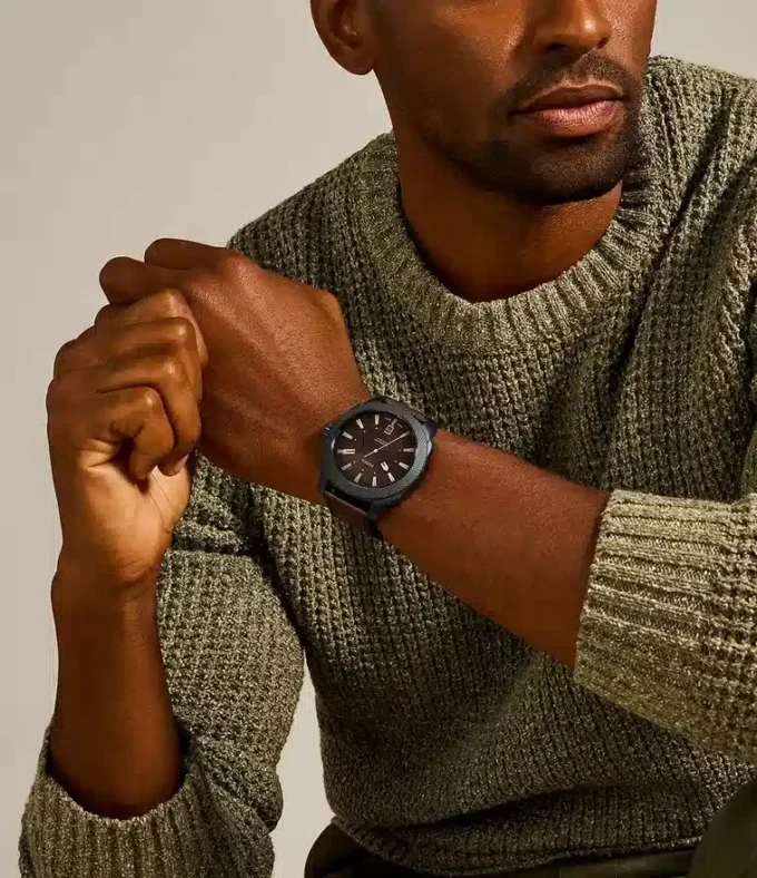 Machine Three-Hand Date Dark Brown LiteHide™ Leather Watch Machine Three-Hand Date Dark Brown LiteHide™ Leather Watch