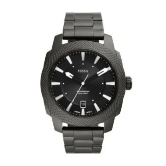 Machine Three-Hand Date Smoke Stainless Steel Watch