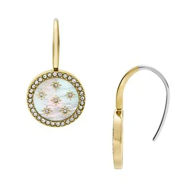 Merrit Classic Mother-of-Pearl Gold-Tone Stainless Steel Drop Earrings Merrit Classic Mother-of-Pearl Gold-Tone Stainless Steel Drop Earrings