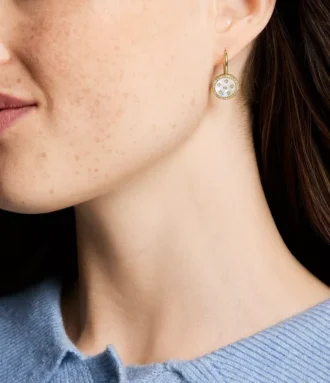 Merrit Classic Mother-of-Pearl Gold-Tone Stainless Steel Drop Earrings