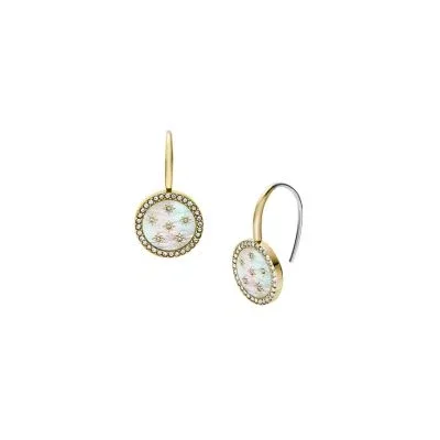 Merrit Classic Mother-of-Pearl Gold-Tone Stainless Steel Drop Earrings Merrit Classic Mother-of-Pearl Gold-Tone Stainless Steel Drop Earrings
