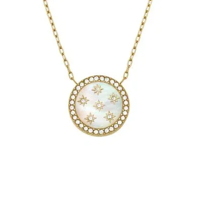 Merrit Classic Mother-of-Pearl Gold-Tone Stainless Steel Pendant Necklace Merrit Classic Mother-of-Pearl Gold-Tone Stainless Steel Pendant Necklace