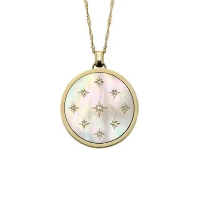 Merrit Classic Mother-of-Pearl Gold-Tone Stainless Steel Pendant Necklace Merrit Classic Mother-of-Pearl Gold-Tone Stainless Steel Pendant Necklace