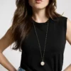 Merrit Classic Mother-of-Pearl Gold-Tone Stainless Steel Pendant Necklace Merrit Classic Mother-of-Pearl Gold-Tone Stainless Steel Pendant Necklace