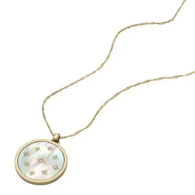 Merrit Classic Mother-of-Pearl Gold-Tone Stainless Steel Pendant Necklace Merrit Classic Mother-of-Pearl Gold-Tone Stainless Steel Pendant Necklace