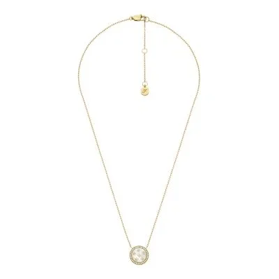 Merrit Classic Mother-of-Pearl Gold-Tone Stainless Steel Pendant Necklace Merrit Classic Mother-of-Pearl Gold-Tone Stainless Steel Pendant Necklace