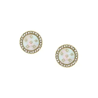 Merrit Classic Mother-of-Pearl Gold-Tone Stainless Steel Stud Earrings