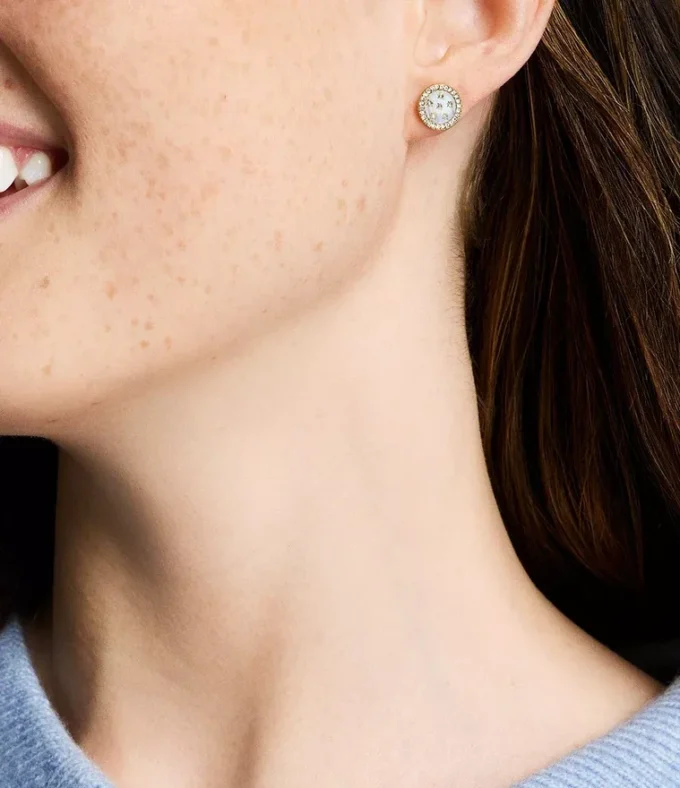 Merrit Classic Mother-of-Pearl Gold-Tone Stainless Steel Stud Earrings Merrit Classic Mother-of-Pearl Gold-Tone Stainless Steel Stud Earrings