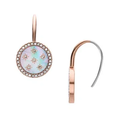 Merrit Classic Mother-of-Pearl Rose Gold-Tone Stainless Steel Drop Earrings Merrit Classic Mother-of-Pearl Rose Gold-Tone Stainless Steel Drop Earrings