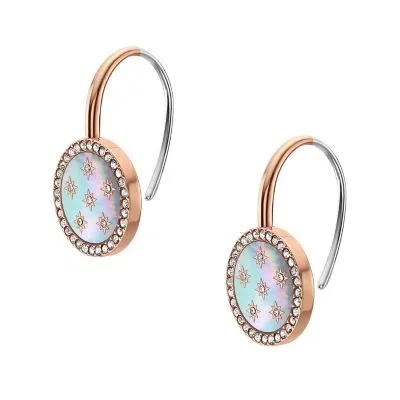 Merrit Classic Mother-of-Pearl Rose Gold-Tone Stainless Steel Drop Earrings Merrit Classic Mother-of-Pearl Rose Gold-Tone Stainless Steel Drop Earrings