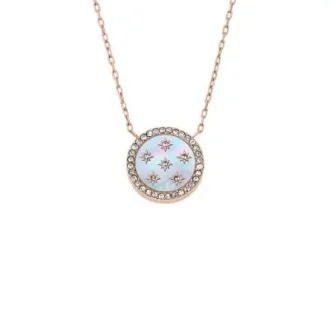Merrit Classic Mother-of-Pearl Rose Gold-Tone Stainless Steel Pendant Necklace