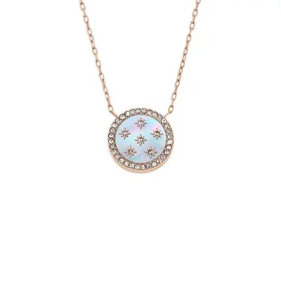 Merrit Classic Mother-of-Pearl Rose Gold-Tone Stainless Steel Pendant Necklace Merrit Classic Mother-of-Pearl Rose Gold-Tone Stainless Steel Pendant Necklace