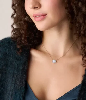 Merrit Classic Mother-of-Pearl Rose Gold-Tone Stainless Steel Pendant Necklace