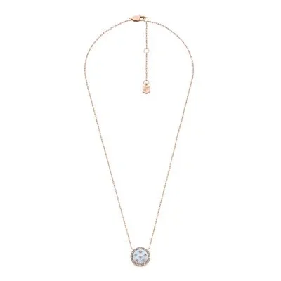 Merrit Classic Mother-of-Pearl Rose Gold-Tone Stainless Steel Pendant Necklace Merrit Classic Mother-of-Pearl Rose Gold-Tone Stainless Steel Pendant Necklace