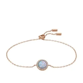 Merrit Classic Mother-of-Pearl Rose Gold-Tone Stainless Steel Station Bracelet