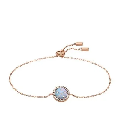 Merrit Classic Mother-of-Pearl Rose Gold-Tone Stainless Steel Station Bracelet Merrit Classic Mother-of-Pearl Rose Gold-Tone Stainless Steel Station Bracelet