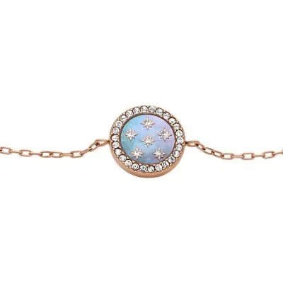 Merrit Classic Mother-of-Pearl Rose Gold-Tone Stainless Steel Station Bracelet Merrit Classic Mother-of-Pearl Rose Gold-Tone Stainless Steel Station Bracelet