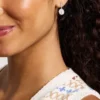 Merrit Timeless Mother Of Pearl Silver-Tone Stainless Steel Drop Earrings Merrit Timeless Mother Of Pearl Silver-Tone Stainless Steel Drop Earrings
