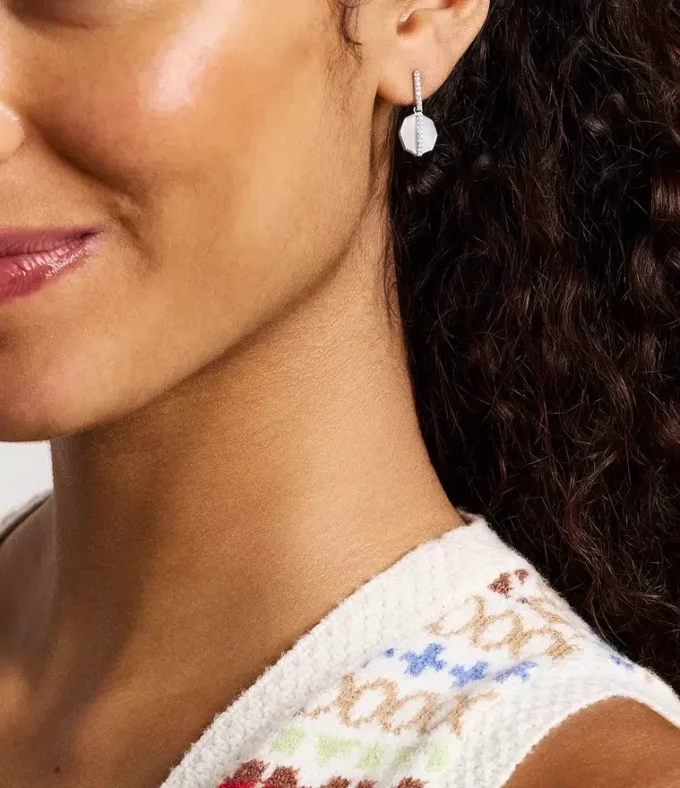 Merrit Timeless Mother Of Pearl Silver-Tone Stainless Steel Drop Earrings Merrit Timeless Mother Of Pearl Silver-Tone Stainless Steel Drop Earrings