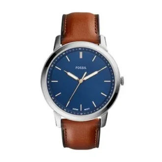 Minimalist Slim Three-Hand Light Brown Leather Watch