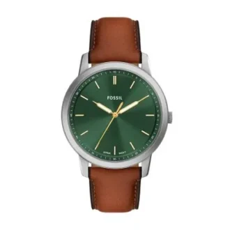 Minimalist Three-Hand Brown Leather Watch