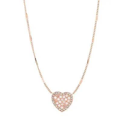 Mosaic Heart Rose Gold-Tone Stainless Steel Necklace Mosaic Heart Rose Gold-Tone Stainless Steel Necklace