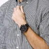 Nate Chronograph Black Leather Watch Nate Chronograph Black Leather Watch
