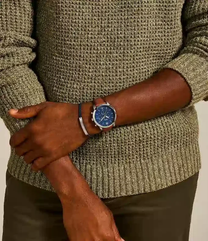 Neutra Chronograph Luggage Leather Watch and Bracelet Set Neutra Chronograph Luggage Leather Watch and Bracelet Set